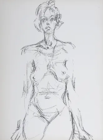 石版画 Giacometti -  Femme nue, 1961