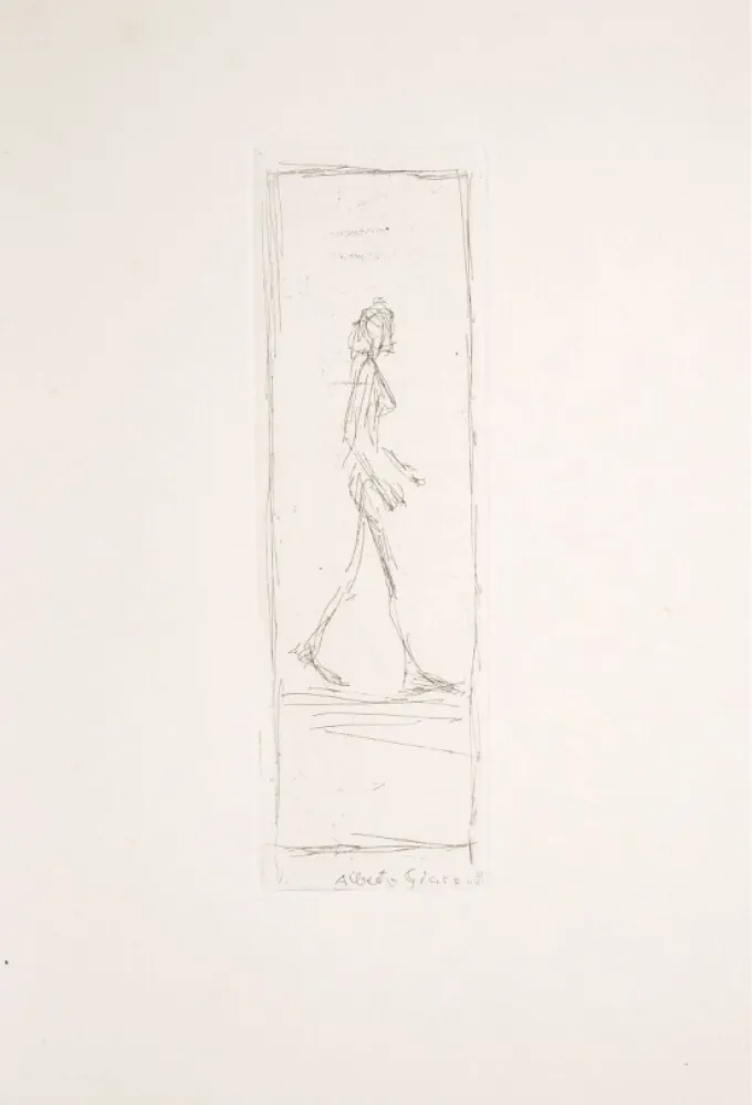 蚀刻版画 Giacometti - Femme qui marche 1955