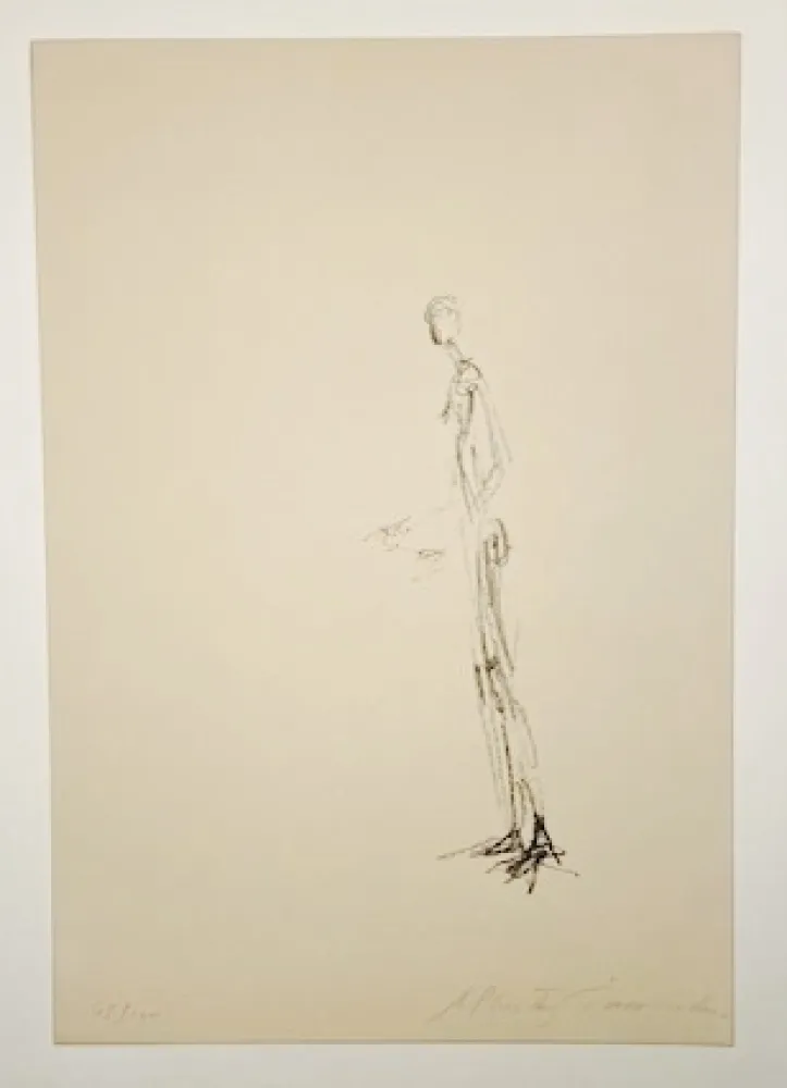 石版画 Giacometti - Homme debout