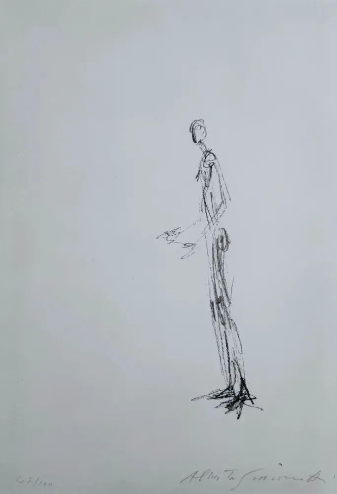 石版画 Giacometti - Homme Debout 