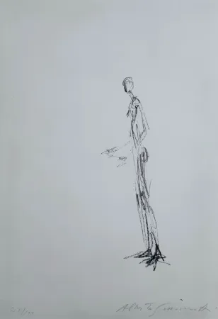石版画 Giacometti - Homme Debout 