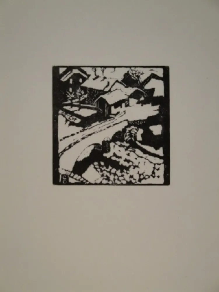 木刻 Giacometti - Il ponte al sole, die Brücke in Stampa