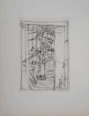 版画 Giacometti - Intérieur au poêle
