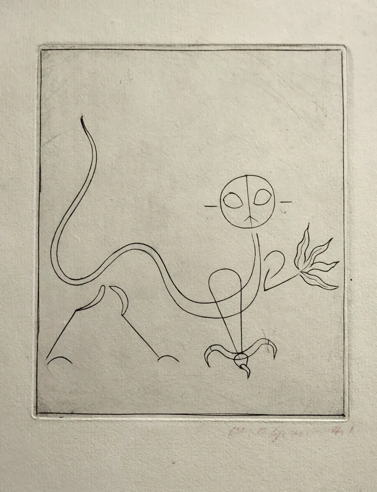 干刻版画 Giacometti - Le Chat, from  André Breton, l'Air de l'eau