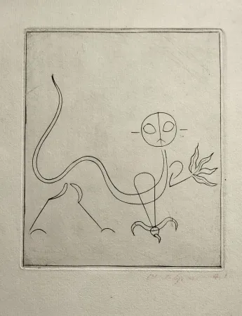 干刻版画 Giacometti - Le Chat, from  André Breton, l'Air de l'eau