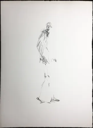 石版画 Giacometti - L'HOMME QUI MARCHE. Lithographie pour 