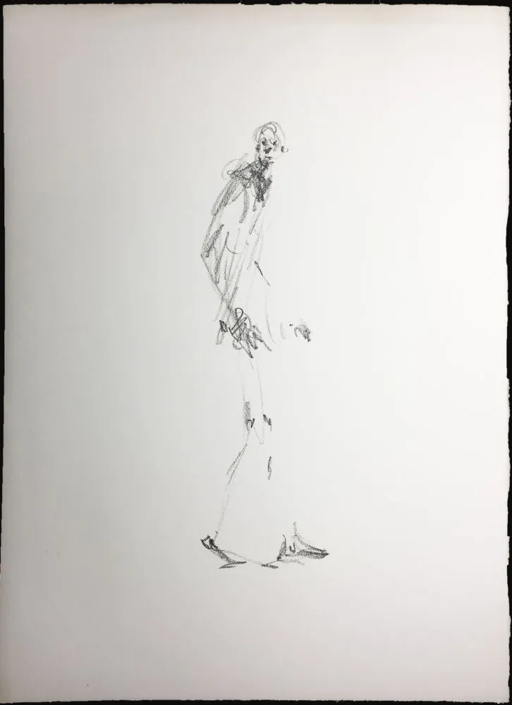 石版画 Giacometti - L'HOMME QUI MARCHE. Lithographie pour 