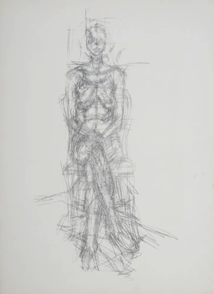 石版画 Giacometti - Nu assis, 1954
