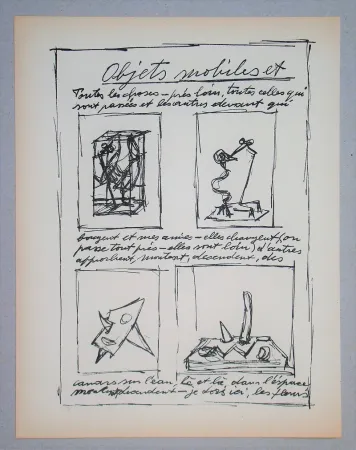 石版画 Giacometti - Objets mobiles et muets Part I.