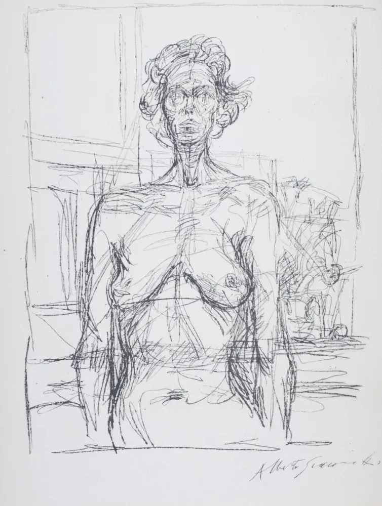 石版画 Giacometti - Portrait, 1966