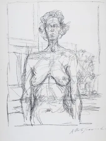 石版画 Giacometti - Portrait, 1966