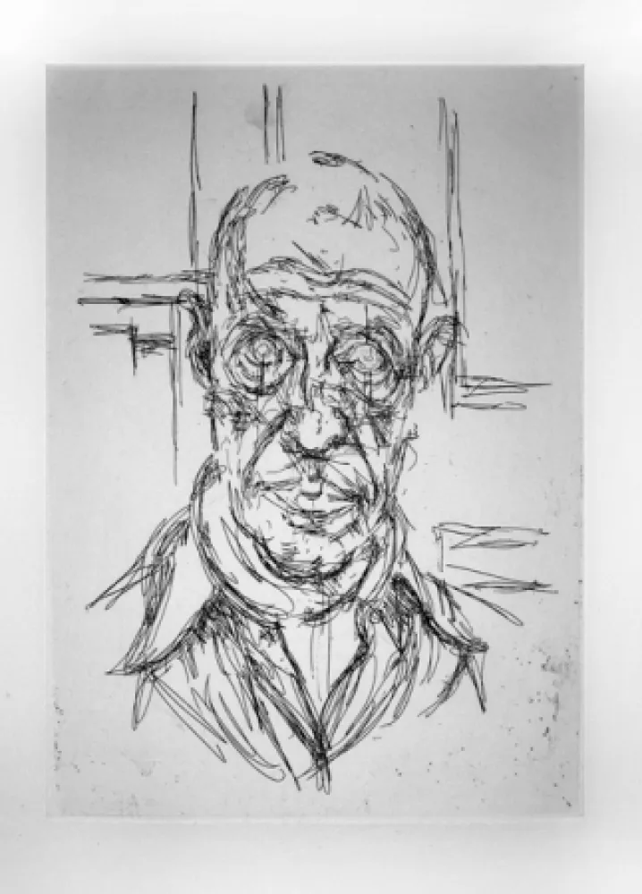 版画 Giacometti - Portrait de Michel Leiris