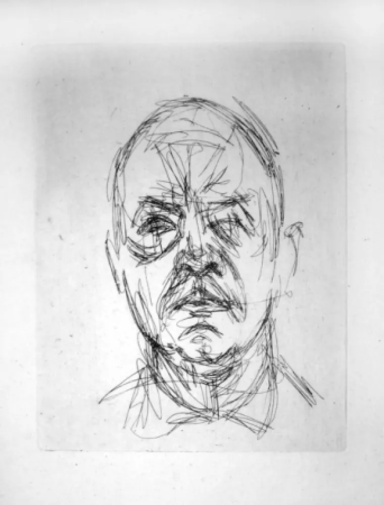 版画 Giacometti - Portrait d'Iliazd