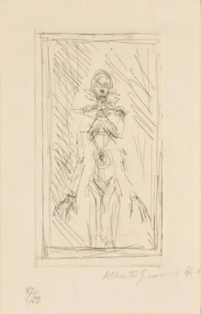 版画 Giacometti - Small Standing Nude