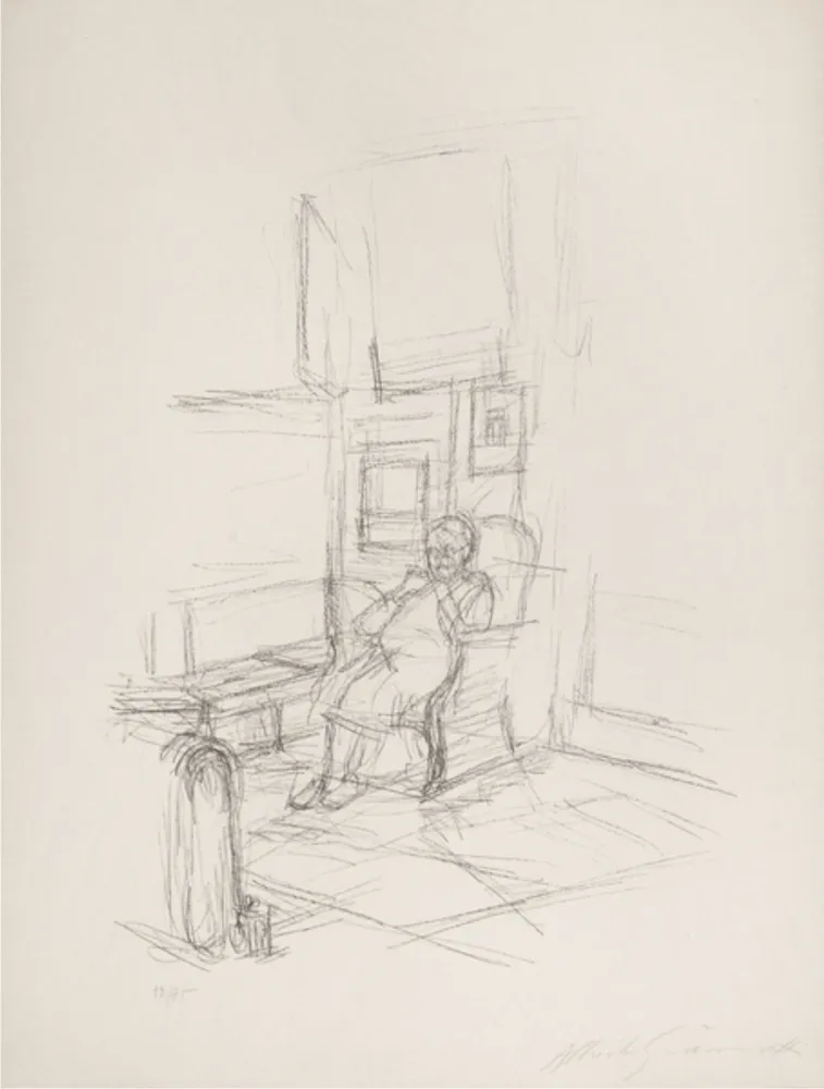 石版画 Giacometti - The artist's mother sitting in front of the stove