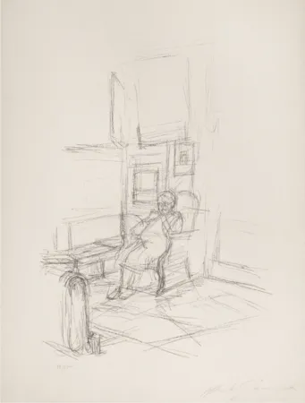 石版画 Giacometti - The artist's mother sitting in front of the stove