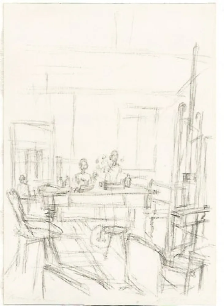 石版画 Giacometti - The Artist's Studio