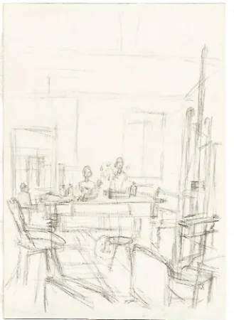 石版画 Giacometti - The Artist's Studio