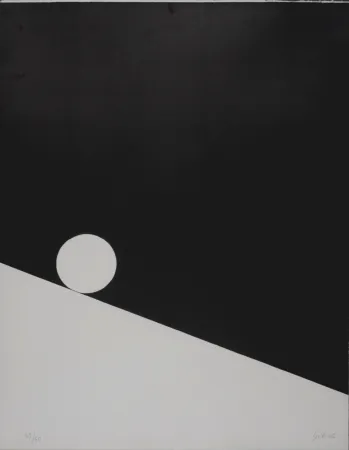 丝网印刷 Gilioli - Black Composition, c. 1970s -  Hand-signed!