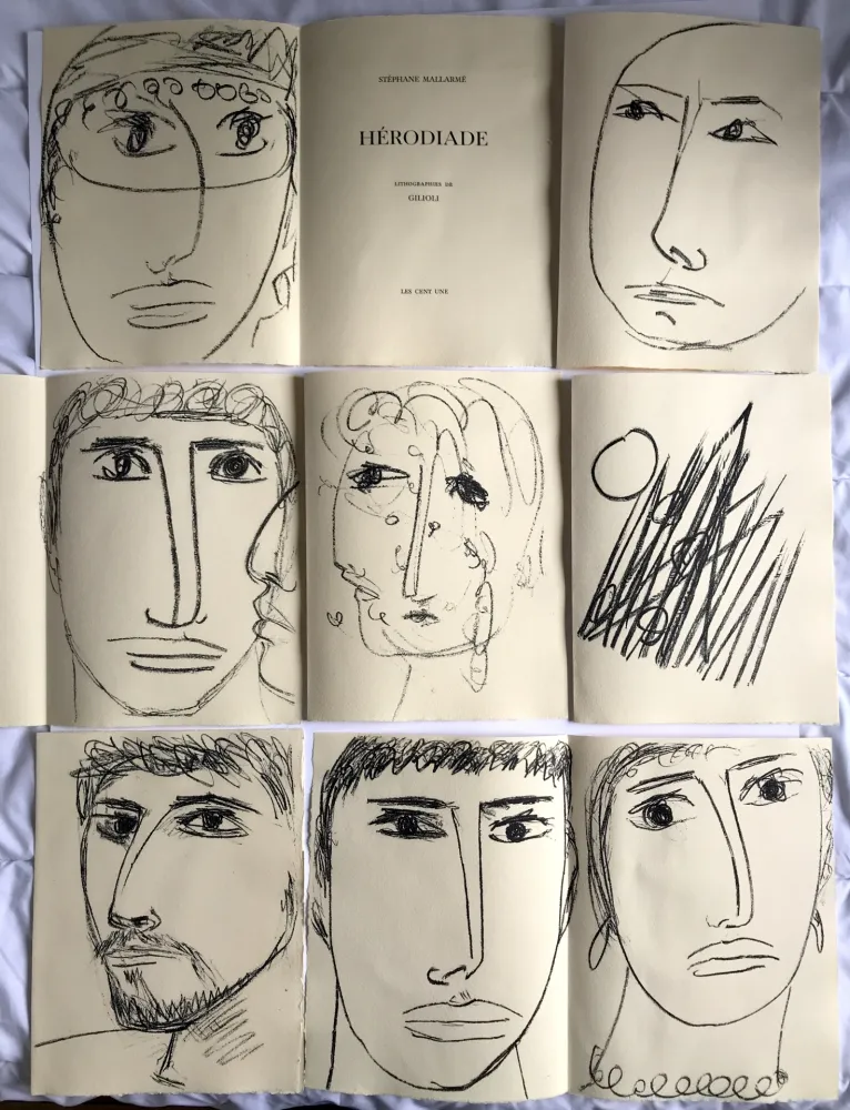 石版画 Gilioli - Hérodiade Mallarmé - 7 lithographies - ed. Les Cent Une
