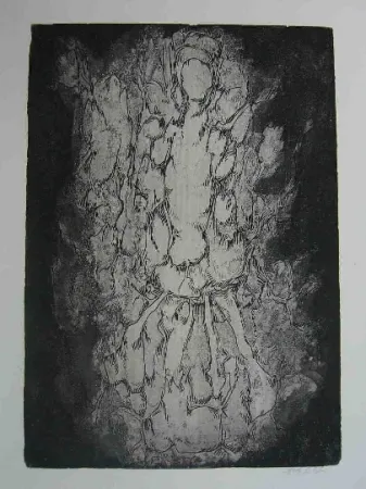 蚀刻版画 Gillet - Nymphe des rats