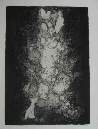 蚀刻版画 Gillet - Nymphe des rats