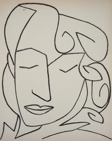 石版画 Gilot - Femme aux yeux clo