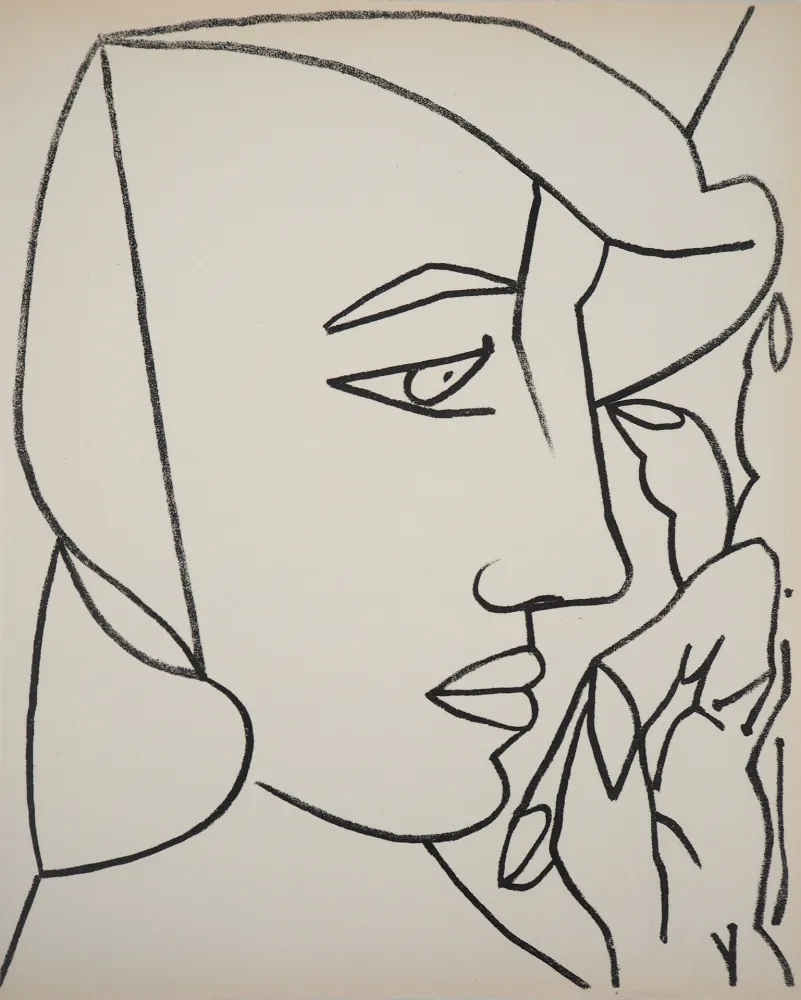 石版画 Gilot - Femme de profil