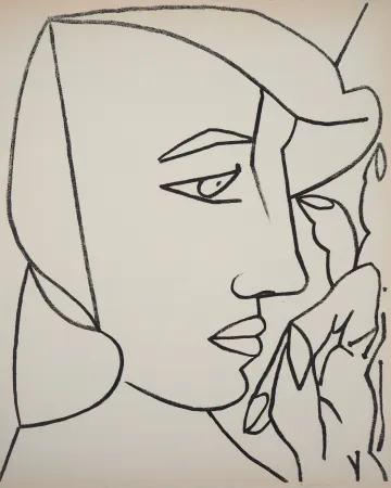 石版画 Gilot - Femme de profil