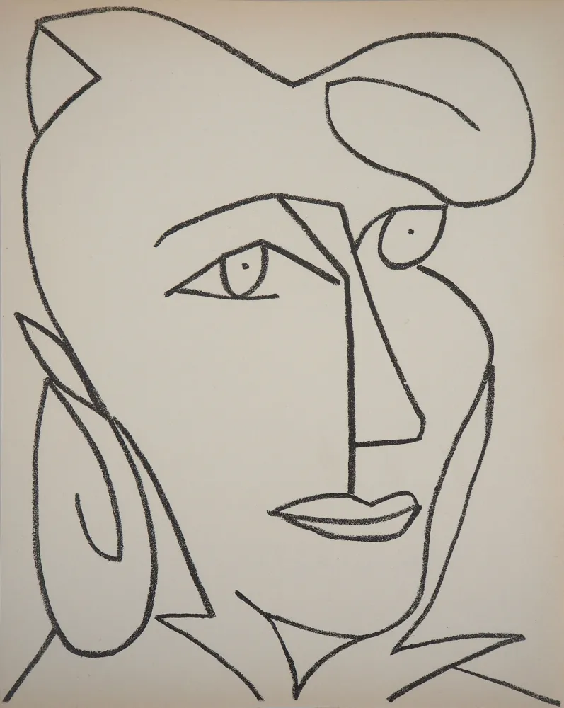 石版画 Gilot - Portrait de femme