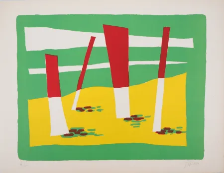 石版画 Gischia - La Plage