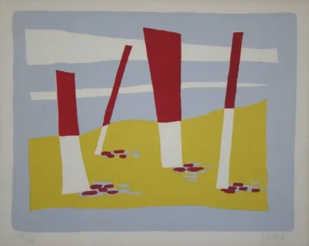 石版画 Gischia - La Plage