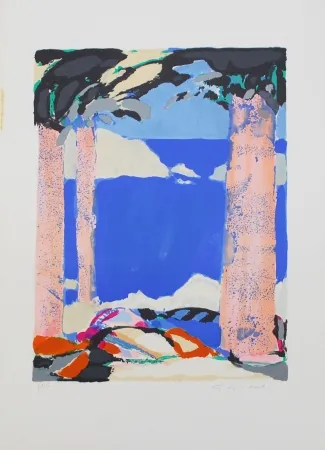 石版画 Godard - Symphonie en bleu IV