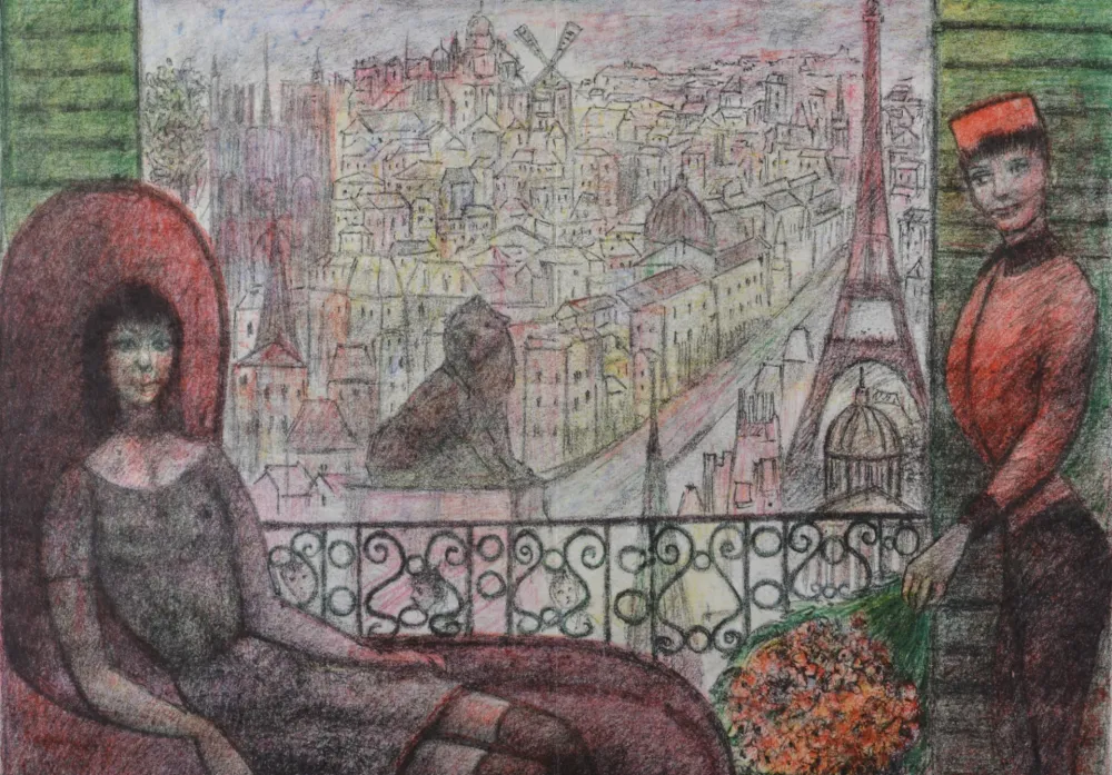 石版画 Goerg - Du balcon, 1964