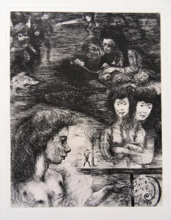 版画 Goerg - La belle des bois