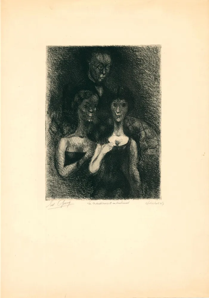 版画 Goerg - La naissance d'un sentiment