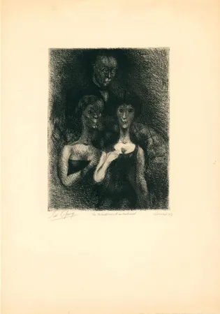 版画 Goerg - La naissance d'un sentiment