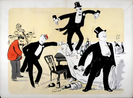 石版画 Goursat - Fin de soirée chez Maxim's, 1901