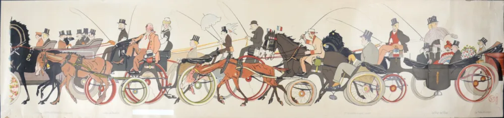 石版画 Goursat - Le Retour des courses