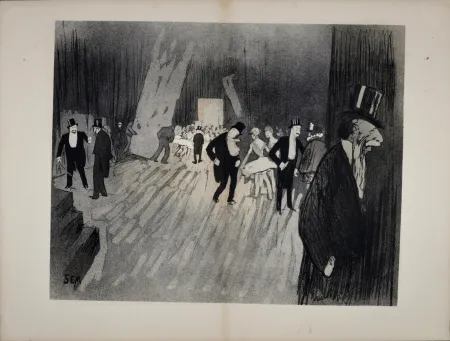 石版画 Goursat - Les coulisses de l'opéra, 1901
