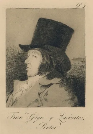 版画 Goya - Autorretrato