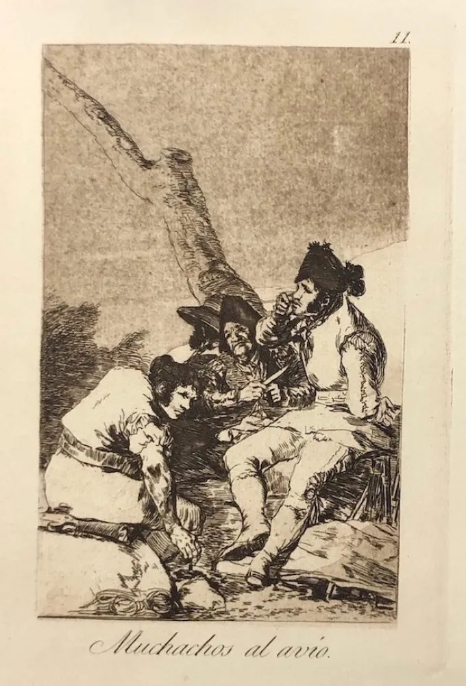 蚀刻版画 Goya - Capricho 11. Muchachos al avio