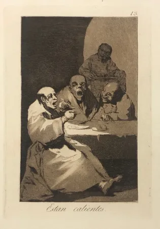 蚀刻版画 Goya - Capricho 13. Están calientes