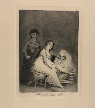 蚀刻版画 Goya - Capricho 31 . Ruega por ella