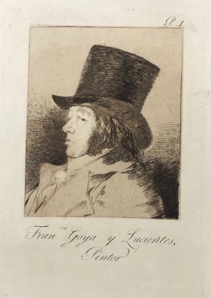 蚀刻版画 Goya - Capricho1. Francisco , Goya y Lucientes pintor