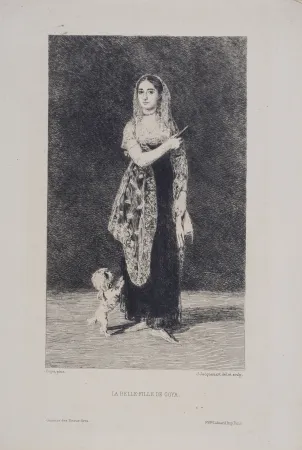 蚀刻版画 Goya - La Belle-Fille de Goya