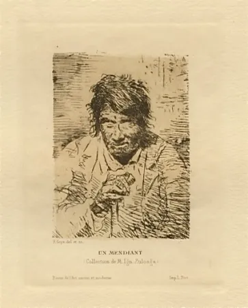 版画 Goya - Le mendiant (The Beggar)