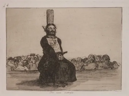 版画 Goya - POR UNA NAVAJA