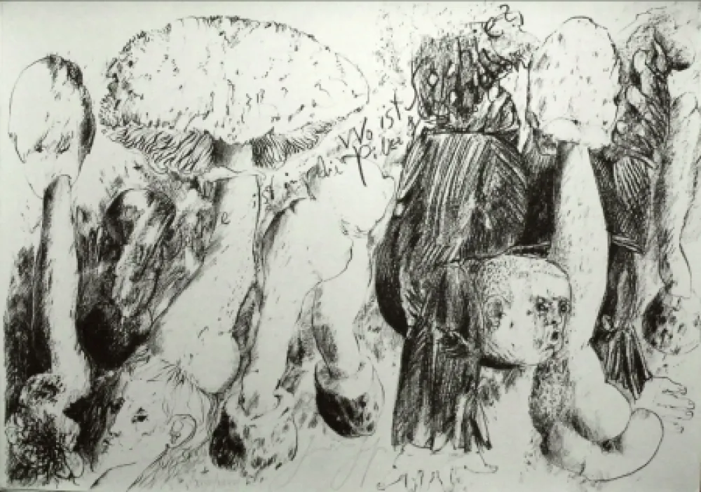 石版画 Grass - Senza titolo