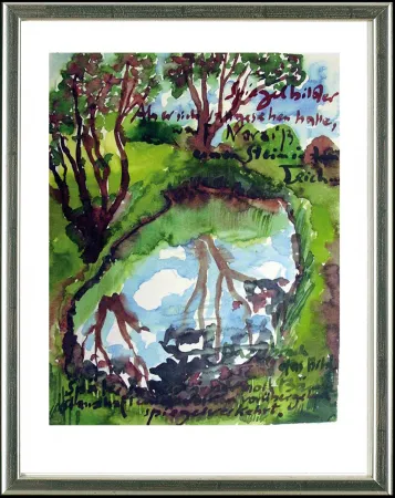 石版画 Grass - Spiegelbilder